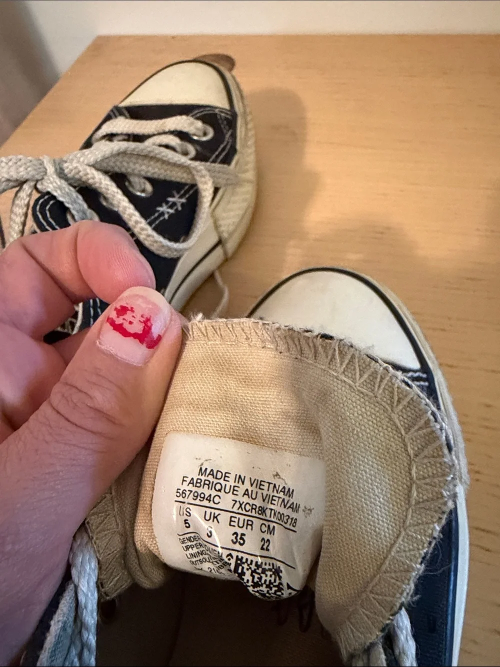 Converse Black Low-Top Sneakers with Embroidered Flowers size 5